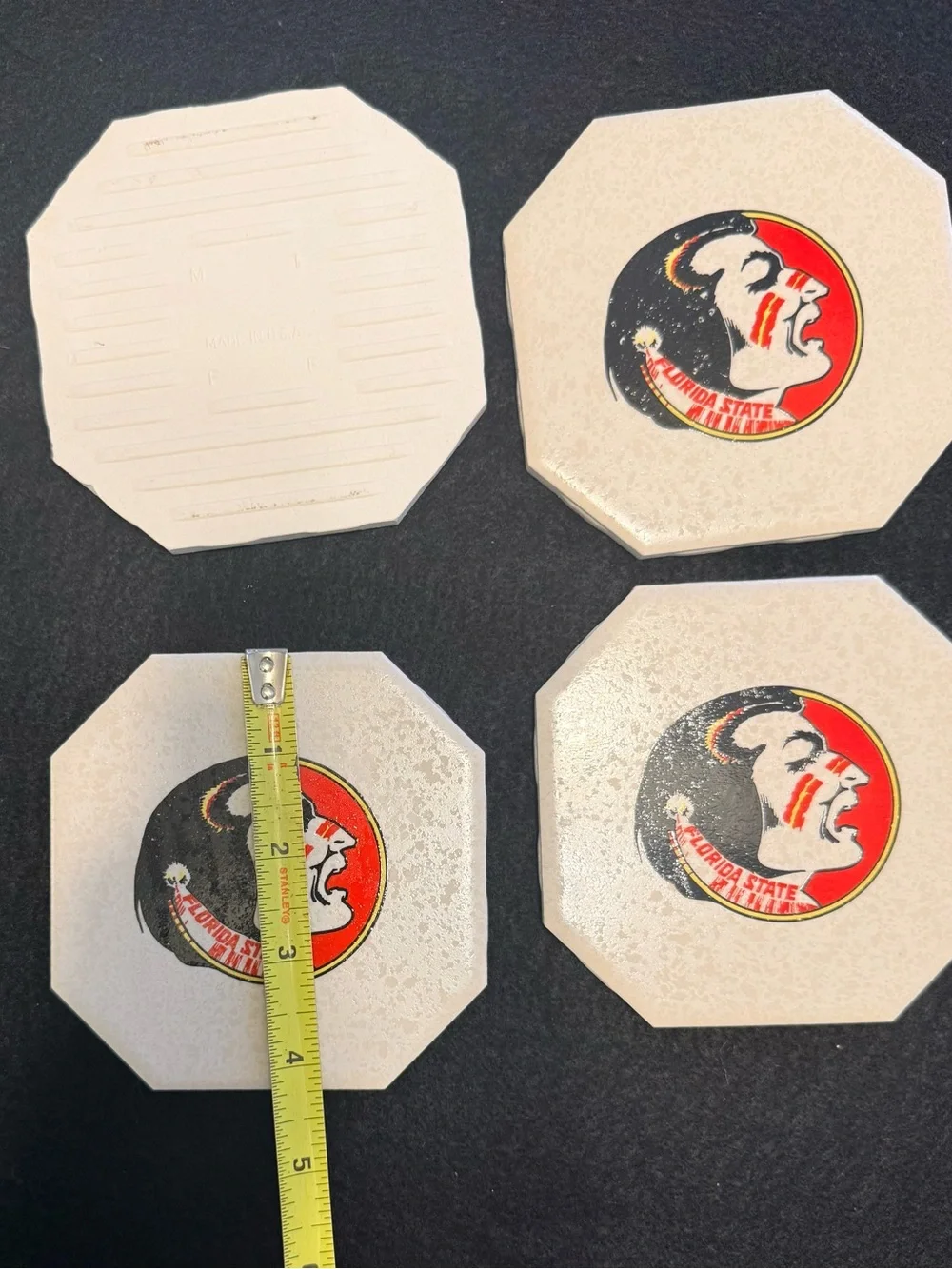 COASTERS FSU-SEMINOLES RETRO set of 4 ceramic